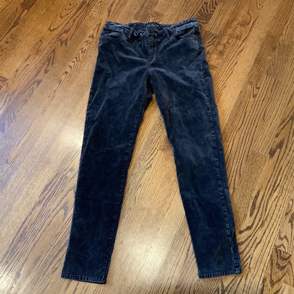Lucky Brand Jeans Womens 12/ 31 Black Brooke Legging Straight Leg Dark Wash